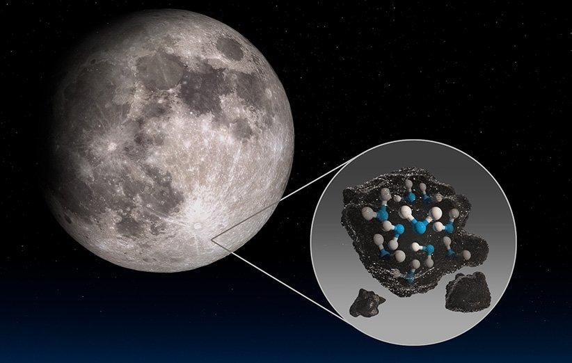ناسا برای نخستین بار در سطح آفتابی ماه آب کشف کرد